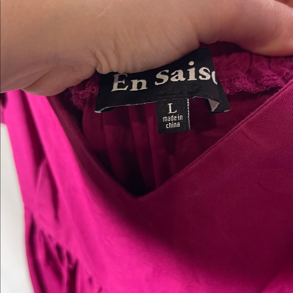 Anthropologie Magenta Eyelet Maxi Dress - Picture 6 of 10